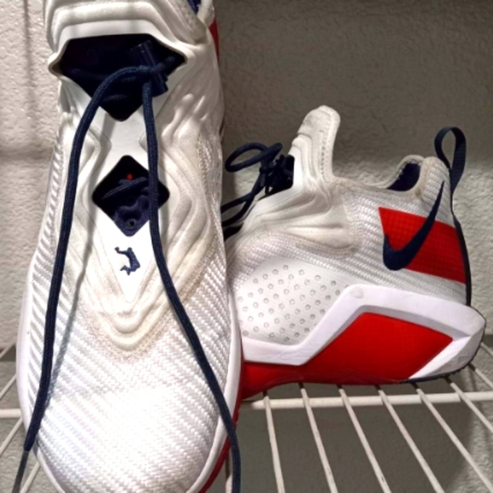 Nike red and white shoes